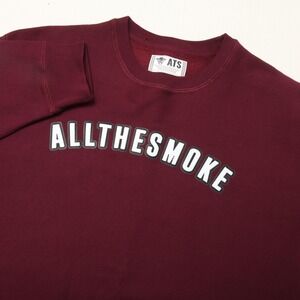 ATS Sweatshirt Mens 2XL Red All The Smoke Crewneck Graphic Fleece Pullover